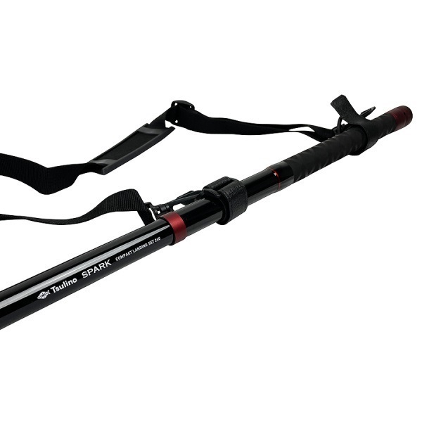 収納伸縮タモセット【小継タモの柄と四つ折りアルミフレームのタモ網セット】